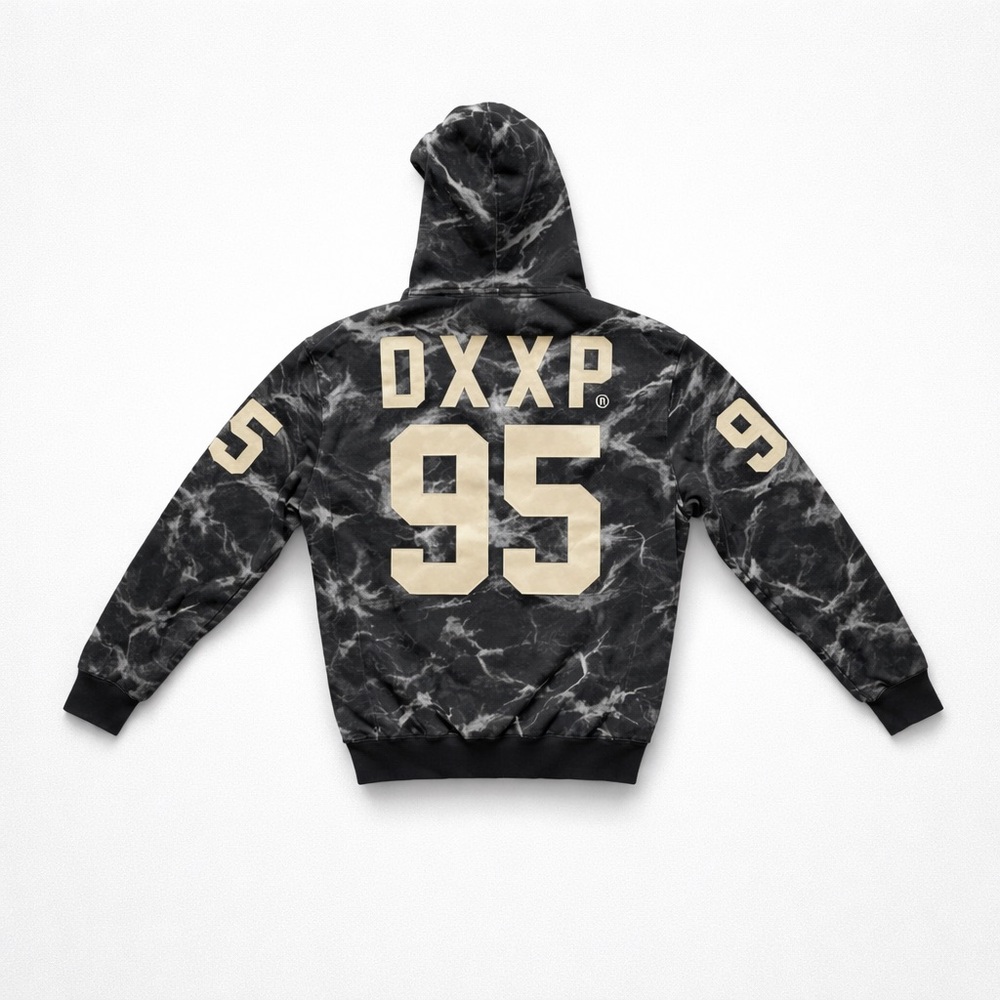 10.Deep Black and Gray Camouflage Hoodie Size X-Large "Fits Like  Large! - Picture 3 of 5